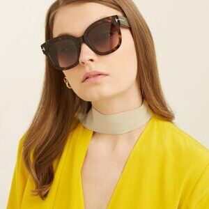 Tom Ford Women Havana Brown Square BRAND NEW Sunglasses BEATRIX FT0613/S 52H